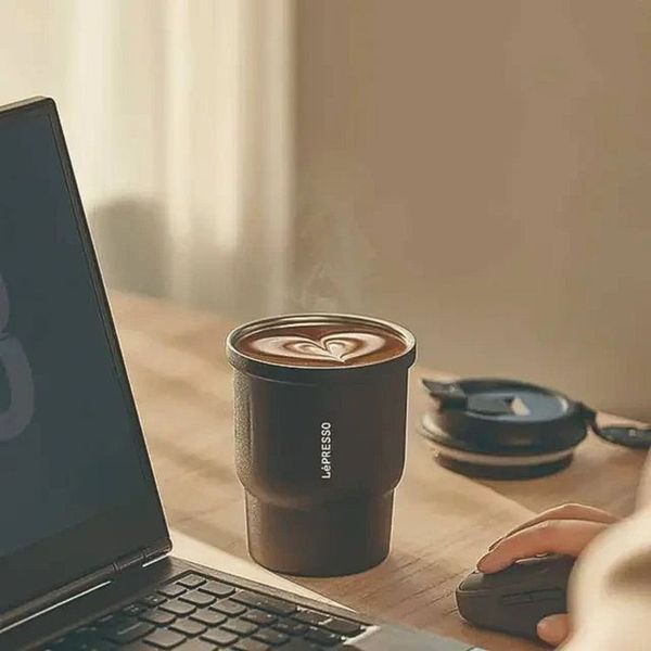 لیوان دوجداره حرارتی لپرسو LePresso / ظرفیت 450 میلی‌لیتر / ماگ سفری (تراول ماگ) دوجداره