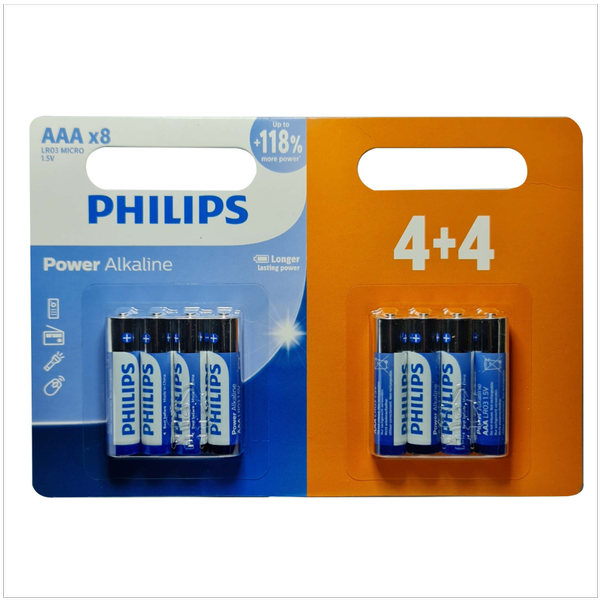 باطری آلکالاین نیم قلمی کارتی Philips power