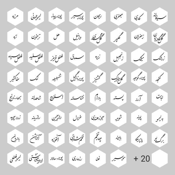 برچسب نظم دهنده ادویه کد 0165 مجموعه 82 عددی