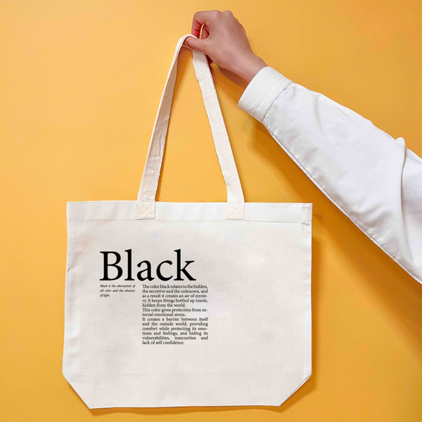 توت بگ الیاف طبیعی چاپی افقی Black
