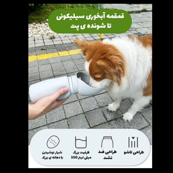 قمقمه آب سگ و گربه سیلیکونی 550 میلی لیتر