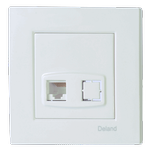 سوکت تلفن دو خط آسا سفید دلند