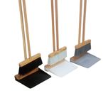 جارو و خاک‌انداز چوبی مدل کلاسیک خاکروبه فلزی