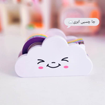 پایه چسب فانتزی ابر خوشحال همراه با یک حلقه چسب رنگین کمانی