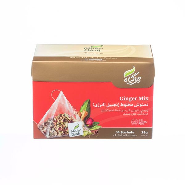 دمنوش مخلوط زنجبیل (انرژی) مهرگیاه 14 عددی