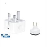 شارژر دیواری 20 وات اپل مدل B/A به همراه تبدیل 3 به 2 هادرون مدل A10E