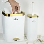 سطل و فرچه دو جداره طرح طلایی دو حالته (پدالی و بادبزنی) – توالتشوی با کیفیت