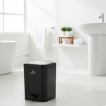 سطل پدالی و بادبزنی دو جداره مشکی – با کیفیت و طراحی مدرن