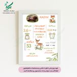 تابلو مشخصات نوزاد مدل ماجراجو قابل ویرایش با عکس و مشخصات دلخواه