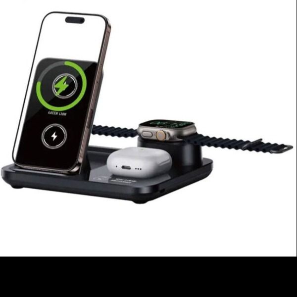 شارژر وایرلس گرین لاین مدل GN3IN1MWCBK سه کاره