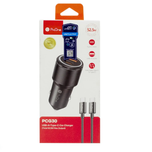 شارژر فندکی proone PCG30 PD 52.5W دوپورت با کابل TYPE-C
