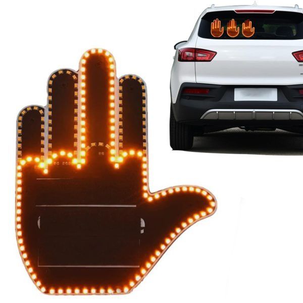 ال ای دی پشت ماشین طرح دست