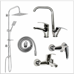 ست شیرآلات 6 تکه مدل اسپانیا کروم (سنگین) + علم دوش دوکاره استیل (5 سال گارانتی شیرآلات + ارسال رایگان)