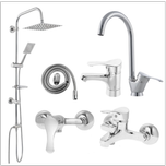 ست 6 تکه مدل لاله کروم + دوش دوکاره استیل (5 سال گارانتی شیرآلات + ارسال رایگان)