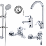 ست 6 تکه مدل قاجاری کروم + دوش تک کاره (5 سال گارانتی شیرآلات + ارسال رایگان)