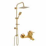 ست 2 عددی دوش حمام قاجاری با علم یونیورست استیل طلایی (5 سال گارانتی شیرآلات)