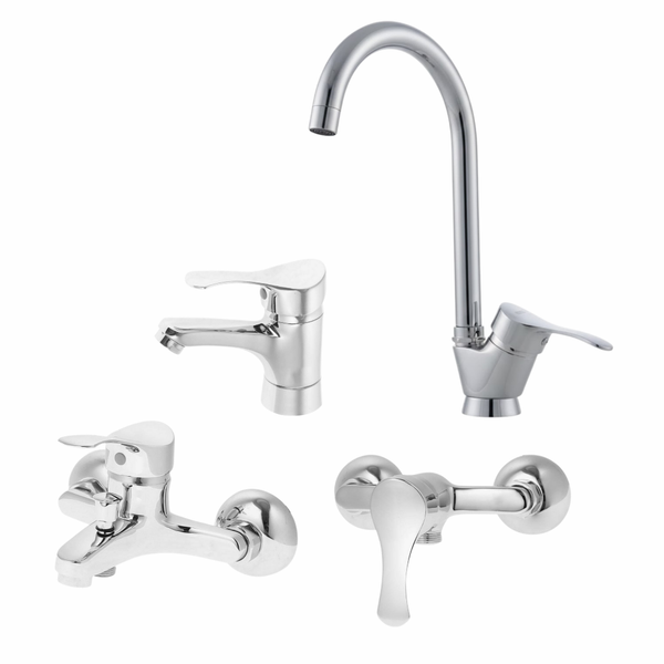 ست شیرآلات 4 تکه مدل لاله کروم + علم عصایی (5 سال گارانتی)