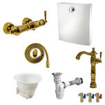 ست بازسازی 9 تکه سرویس بهداشتی لوکس آسمان طلایی (5 سال گارانتی شیرآلات)