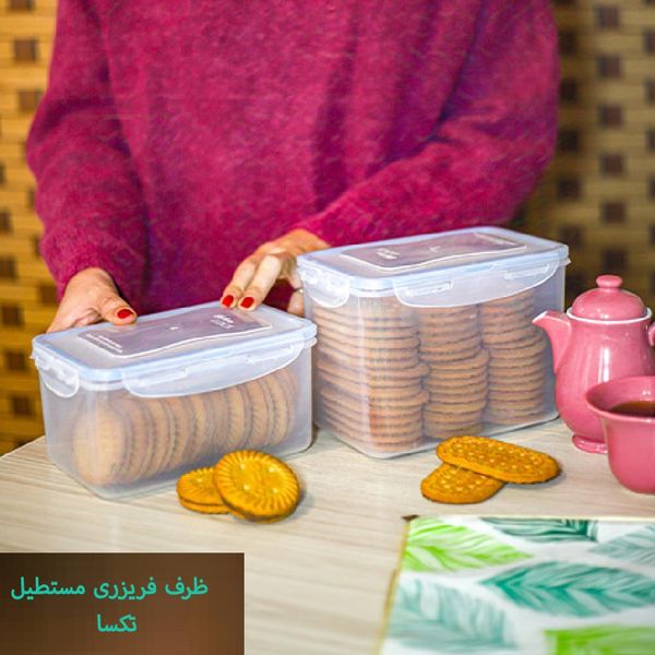 ظرف فریزری مستطیل 2000 میلی‌لیتر تکسا مدل Smart Fresh Max