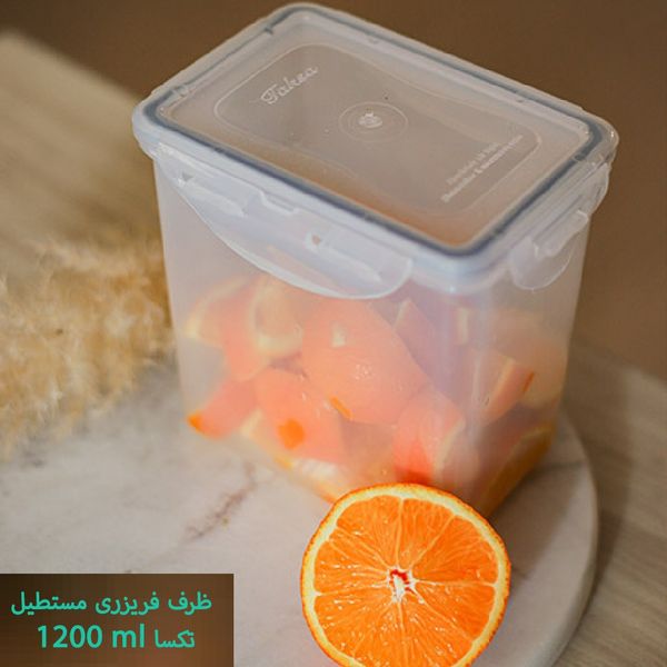 ظرف فریزری مستطیل 1200 میلی‌لیتر تکسا مدل Smart Fresh