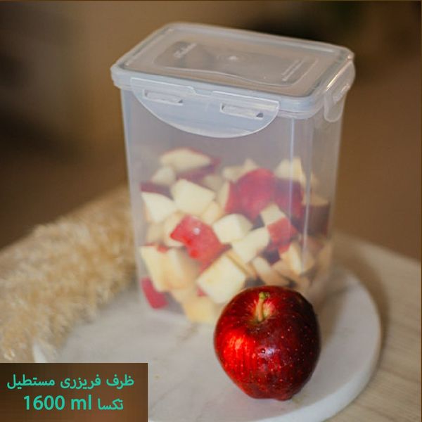 ظرف فریزری مستطیل 1600 میلی‌لیتر تکسا مدل Family Fresh