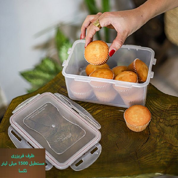 ظرف فریزری مستطیل 1500 میلی‌لیتر تکسا مدل Smart Fresh Plus