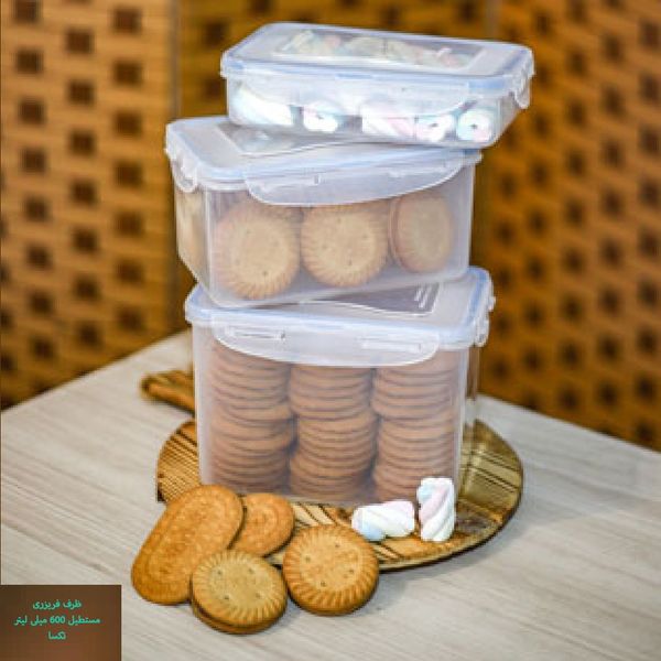 ظرف فریزری مستطیل 600 میلیلیتر تکسا مدل Smart Fresh Compact