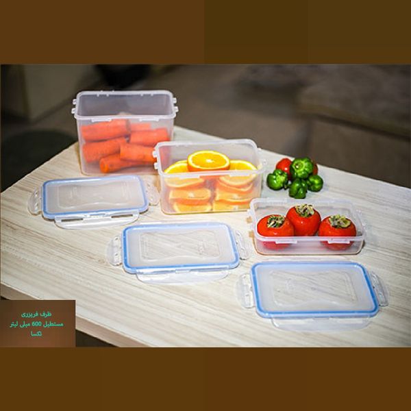 ظرف فریزری مستطیل 600 میلیلیتر تکسا مدل Smart Fresh Compact