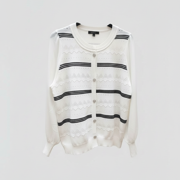 بلوز طرح بافت ریز و استین پارچه ای