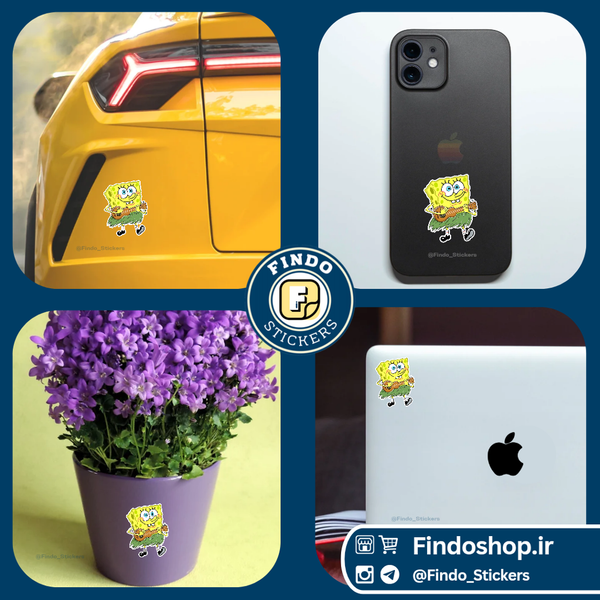 استیکر باب اسفنجی نوازنده#4👔