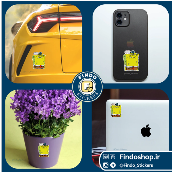 استیکر باب اسفنجی اسکل#2👔