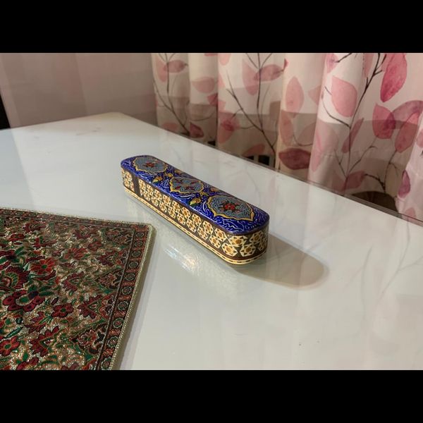 قلم دان خاتم کاری روی چوب