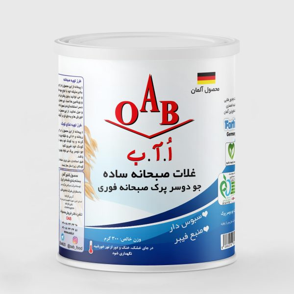 قوطی فلزی جو دوسر پرک صبحانه فوری 300 گرمی oab