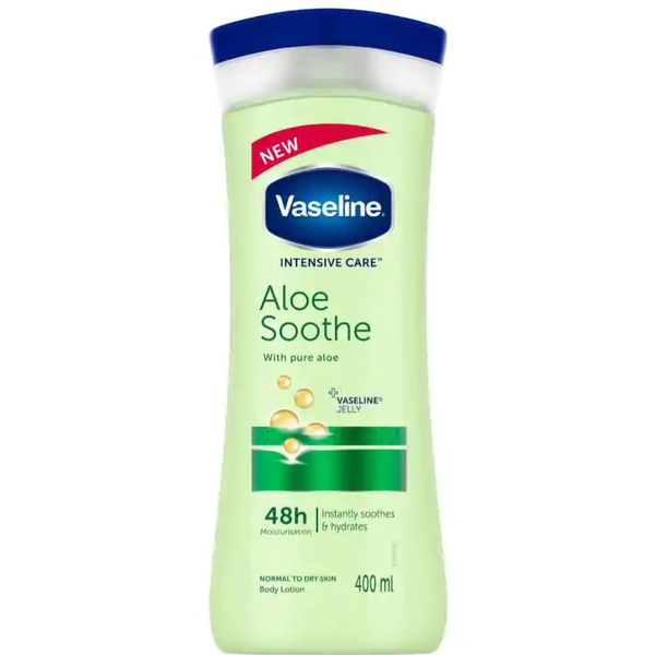 لوسیون بدن آلوئه ورا مناسب پوست معمولی تا خشک حجم 400 میلی لیتر