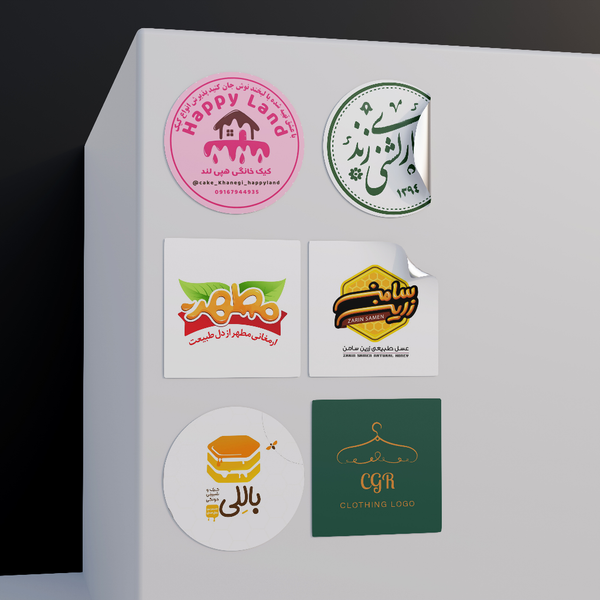 چاپ برچسب و لیبل مربع با طرح دلخواه