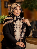 روسری ابریشم توییل کجراه قواره 140 مدل مروارید
