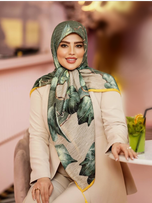 روسری نخی قواره 140 نخ گلوریا مدل بَرگ