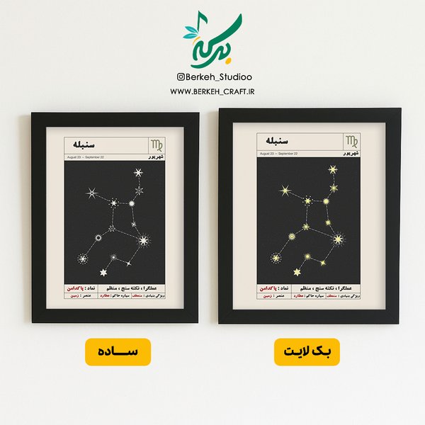 تابلو موزیکال صورت فلکی ماه تولد قابل شخصی سازی