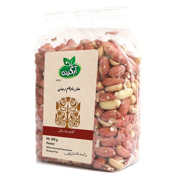 مغز بادام زمینی ارگانیک آبگینه 500 گرم