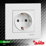 پریز برق ارتدار آسا سفید دلند