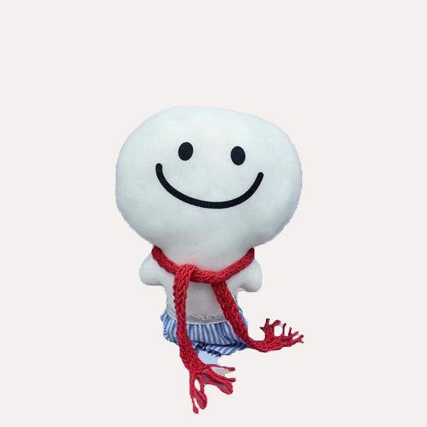 کله گردالی با شالگردن و پیژامه آبی ارتفاع 27 سانتی متر