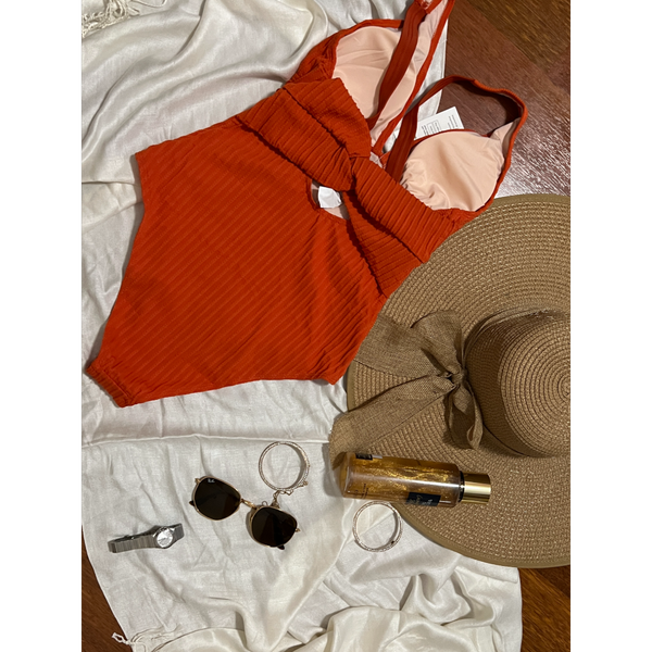 مایو یک تکه زنانه اورجینال برند کاپشی cupshe نارنجی