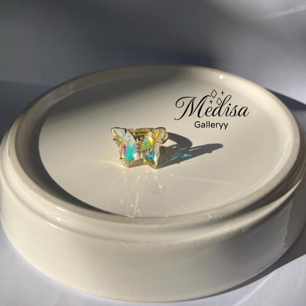 انگشتر کریستالی پروانه