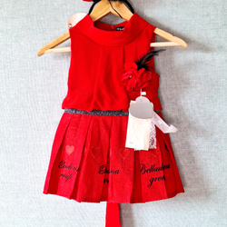 پیراهن مجلسی دخترانه ترک Bella donna با تل ست