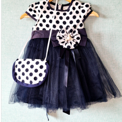 پیراهن مجلسی دخترانه وارداتی برند Miss Mondo همراه با کیف ست