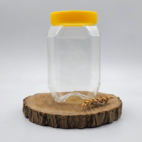 جار پلاستیکی یک کیلویی هشت گوش 41 گرم بسته 50 عددی