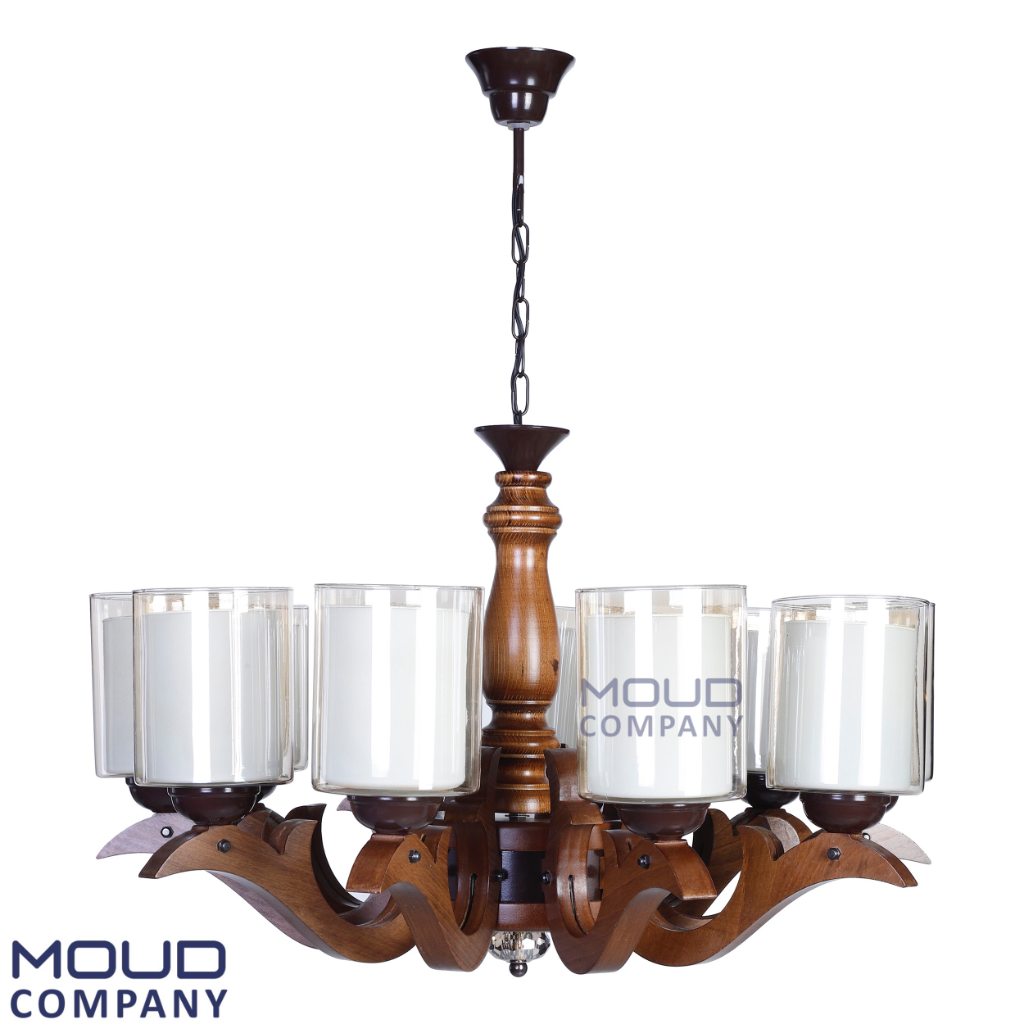 لوستر چوبی بلوط 10 شعله (موعود) فیلم مونتاژ و تولید مشابه این محصول در توضیحات