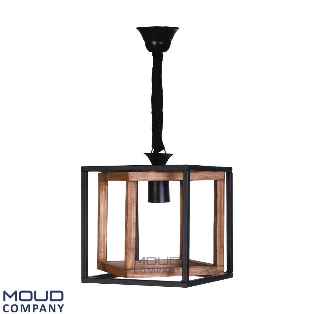 لوستر تک شعله چوب فلز کد 183 (موعود)