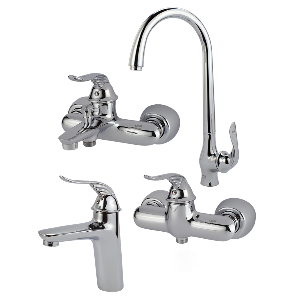 ست شیرآلات کسری مدل رایان مجموعه 4  عددی کروم