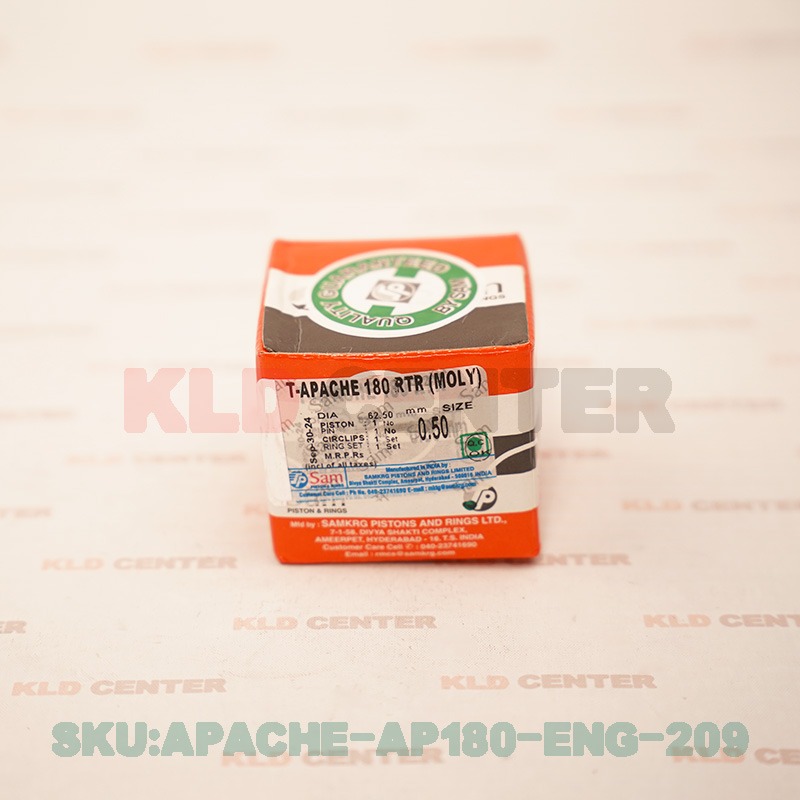 ست کامل رینگ و پیستون فابریک شرکتی موتور آپاچی مناسب AP180cc سایز 0.5 برند سام